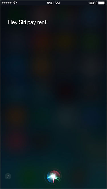 Screenshot showing Siri waiting for your phrase