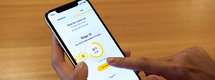 mobile showing financial wellbeing