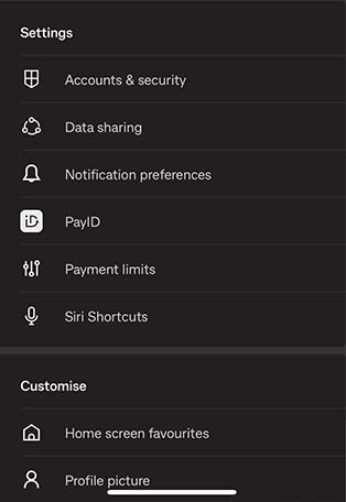 Step 1: open PayID in Commbank app