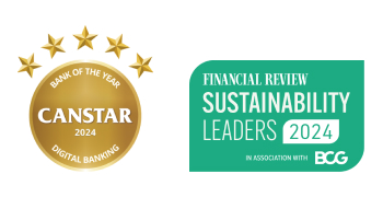 Canstar Digital Banking Australian Financial Review Sustainability award logos