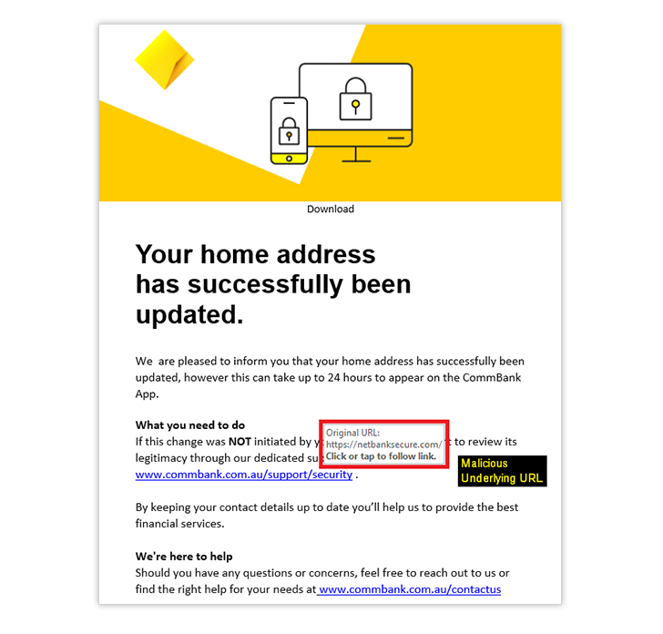 Scam: "Your home address has been successfully updated. We are pleased to inform you that your home address has successfully been updated, however..."
